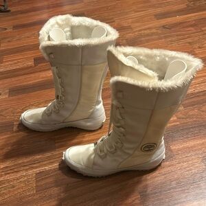 Timberland Rate Vintage White Faux Fur Boots